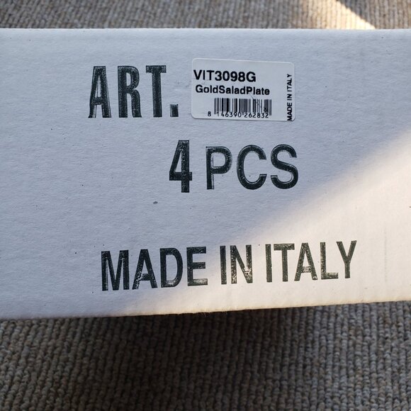NEW! Arte Italica Vittorio Gold Glass Salad Plates Set of 4 VIT3098G - Picture 5 of 7